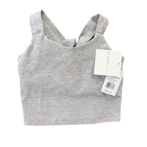 Beyond Yoga Spacedye Twist Back Cropped Tank Silver Mist Gray XS SD4527 NEW